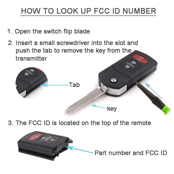 2006-2015 Mazda / 4-Button Flip Key / PN: BBM4-67-5RY / BGBX1T478SKE125-01 (AFTERMARKET)